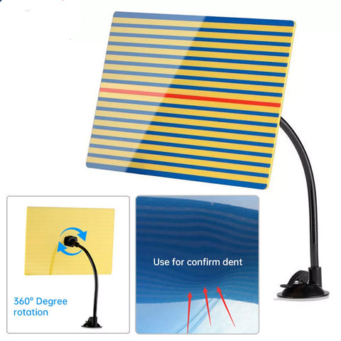 Dent Removal Tool - Auto Body Repair Reflector Board With Paintless Yellow Stripe Testing Dent Removal Tool - Auto Body Repair Reflector Board With Paintless Yellow Stripe Testing
