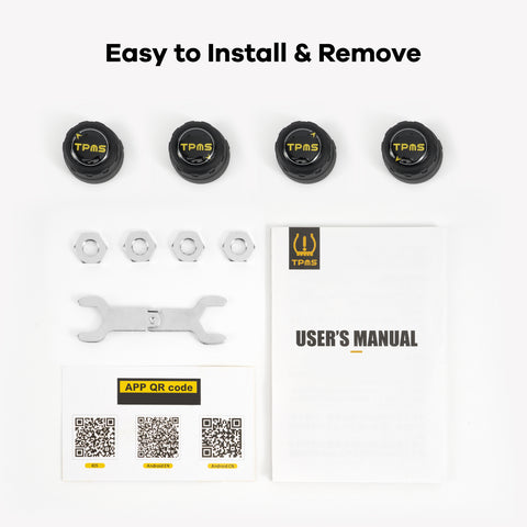 Tire Pressure Monitoring System, Bluetooth 5.0, 5 Alarm Modes, 4 TPMS External Sensors, Support iOS & Android,  Real-time Detection Pressure & Temperature, Easy to Install Tire Pressure Monitoring System, Bluetooth 5.0, 5 Alarm Modes, 4 TPMS External Sensors, Support iOS & Android,  Real-time Detection Pressure & Temperature, Easy to Install