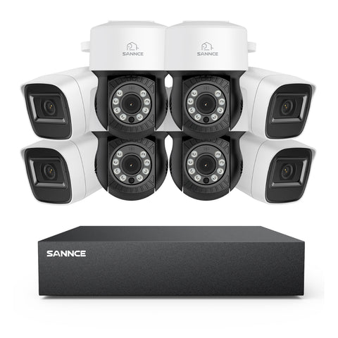 1080P 8 Channel PT Security Camera System - Hybrid 5-in-1 DVR, Pan & Tilt CCTV Camera, 100 ft Night Vision, Motion Detection, Outdoor, Waterproof 1080P 8 Channel PT Security Camera System - Hybrid 5-in-1 DVR, Pan & Tilt CCTV Camera, 100 ft Night Vision, Motion Detection, Outdoor, Waterproof