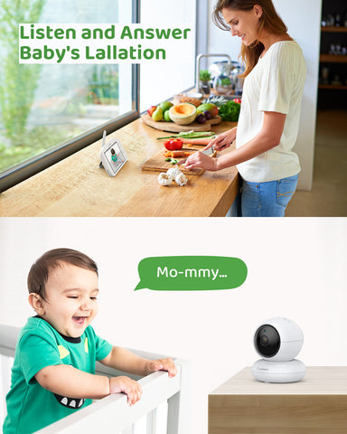 SANNCE 1080p HD Video Baby Monitor with Camera, 5.5" Larger Display TFT LCD, 340° Pan & 50° Tilt, 4X Zoom, Voice & Motion & Temperature Detection, Feeding Reminder, Relaxing Lullabies, 5000mAh Battery SANNCE 1080p HD Video Baby Monitor with Camera, 5.5" Larger Display TFT LCD, 340° Pan & 50° Tilt, 4X Zoom, Voice & Motion & Temperature Detection, Feeding Reminder, Relaxing Lullabies, 5000mAh Battery