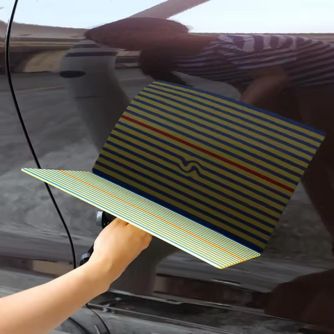 Dent Removal Tool - Auto Body Repair Reflector Board With Paintless Yellow Stripe Testing Dent Removal Tool - Auto Body Repair Reflector Board With Paintless Yellow Stripe Testing
