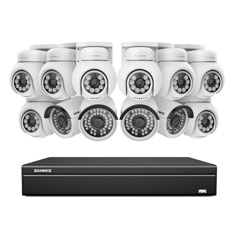 16 Channel 4K PoE Bullet & PTZ Security Camera System, 8MP Outdoor PoE IP Cameras, Pan & Tilt, ONVIF Supported NVR, Two-Way Audio, Smart Human/Vehicle Detection(8x PT Cameras+4x IP Cameras) 16 Channel 4K PoE Bullet & PTZ Security Camera System, 8MP Outdoor PoE IP Cameras, Pan & Tilt, ONVIF Supported NVR, Two-Way Audio, Smart Human/Vehicle Detection(8x PT Cameras+4x IP Cameras)