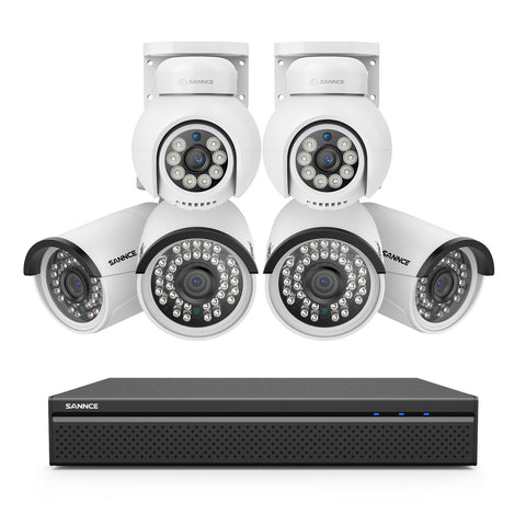 16 Channel 4K PoE Bullet & PTZ Security Camera System, 8MP Outdoor PoE IP Cameras, Pan & Tilt, ONVIF Supported NVR, Two-Way Audio, Smart Human/Vehicle Detection(2x PT Cameras+4x IP Cameras) 16 Channel 4K PoE Bullet & PTZ Security Camera System, 8MP Outdoor PoE IP Cameras, Pan & Tilt, ONVIF Supported NVR, Two-Way Audio, Smart Human/Vehicle Detection(2x PT Cameras+4x IP Cameras)