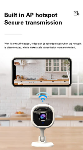 Square Indoor Camera for Home Security, 1080P WiFi Security Camera for Pet/ Baby Monitor, Privacy Mode, 2-Way Audio, Night Vision, AI Detection, SD Card Storage Square Indoor Camera for Home Security, 1080P WiFi Security Camera for Pet/ Baby Monitor, Privacy Mode, 2-Way Audio, Night Vision, AI Detection, SD Card Storage