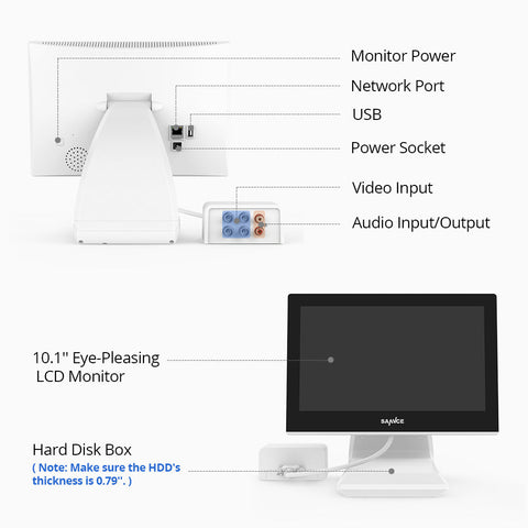 5MP 4 Channel Hybrid 5-in-1 CCTV Digital Video Recorder w/ 10.1“ LCD Colorful Monitor 5MP 4 Channel Hybrid 5-in-1 CCTV Digital Video Recorder w/ 10.1“ LCD Colorful Monitor