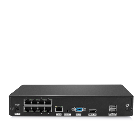 NVR PoE 4K a 8 canali H.265+ - fino a 10 canali per 8 telecamere PoE + 2 telecamere IP WiFi, supportato ONVIF, registrazione audio NVR PoE 4K a 8 canali H.265+ - fino a 10 canali per 8 telecamere PoE + 2 telecamere IP WiFi, supportato ONVIF, registrazione audio