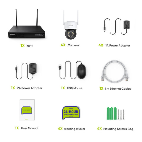 5MP 10-Channel Wireless PT Security Camera System, 8MP NVR, 5MP Pan & Tilt Camera, Two-Way Audio, IP66 Waterproof, Smart AI Human Detection, Work With Alexa 5MP 10-Channel Wireless PT Security Camera System, 8MP NVR, 5MP Pan & Tilt Camera, Two-Way Audio, IP66 Waterproof, Smart AI Human Detection, Work With Alexa