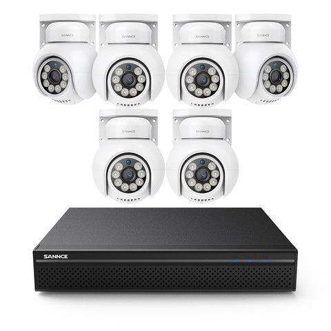 10 Channel 4K PoE Security Camera System with 6 Cameras, 8MP Outdoor Pan-Tilt IP Cameras, AI Detection, Smart Tracking, Color Night Vision, H.265+, Two-Way Audio 10 Channel 4K PoE Security Camera System with 6 Cameras, 8MP Outdoor Pan-Tilt IP Cameras, AI Detection, Smart Tracking, Color Night Vision, H.265+, Two-Way Audio