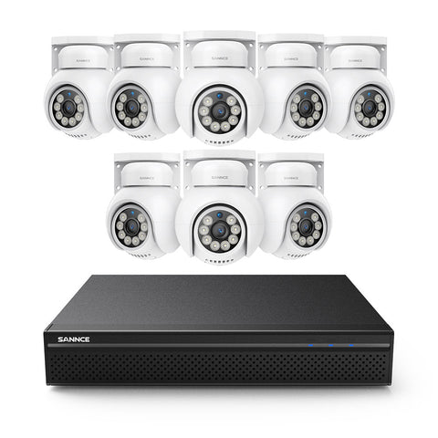 10 Channel 4K PoE Security Camera System with 8 Cameras, 8MP Outdoor Pan-Tilt IP Cameras, AI Detection, Smart Tracking, Color Night Vision, H.265+, Two-Way Audio 10 Channel 4K PoE Security Camera System with 8 Cameras, 8MP Outdoor Pan-Tilt IP Cameras, AI Detection, Smart Tracking, Color Night Vision, H.265+, Two-Way Audio