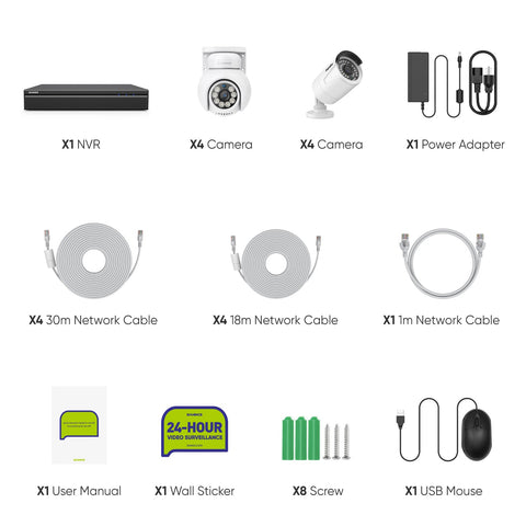 10 Channel 4K PoE Security Camera System for Home & Business, 8MP Bullet & PT Turret IP Cameras, AI Person/Vehicle Detection, Two-Way Audio 10 Channel 4K PoE Security Camera System for Home & Business, 8MP Bullet & PT Turret IP Cameras, AI Person/Vehicle Detection, Two-Way Audio