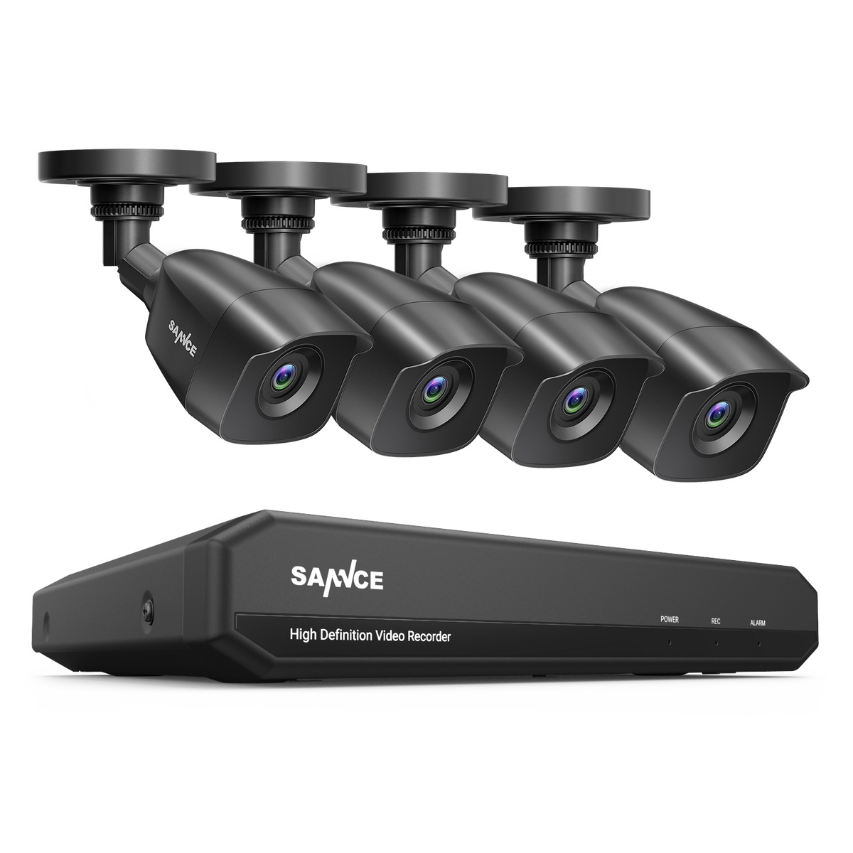 1080p Lite 8-Channel Wired Security DVR System W/ 4pcs 2MP Outdoor & Indoor Turret Cameras, Smart Motion Detection