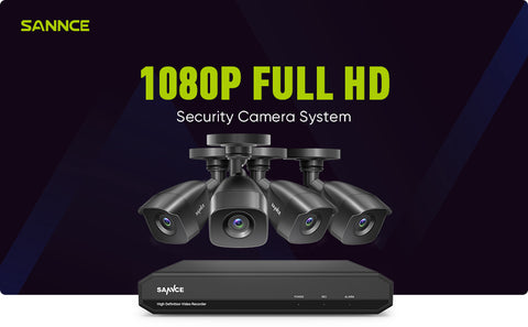 1080p Lite 8-Channel Wired Security DVR System W/ 4pcs 2MP Outdoor & Indoor Turret Cameras, Smart Motion Detection