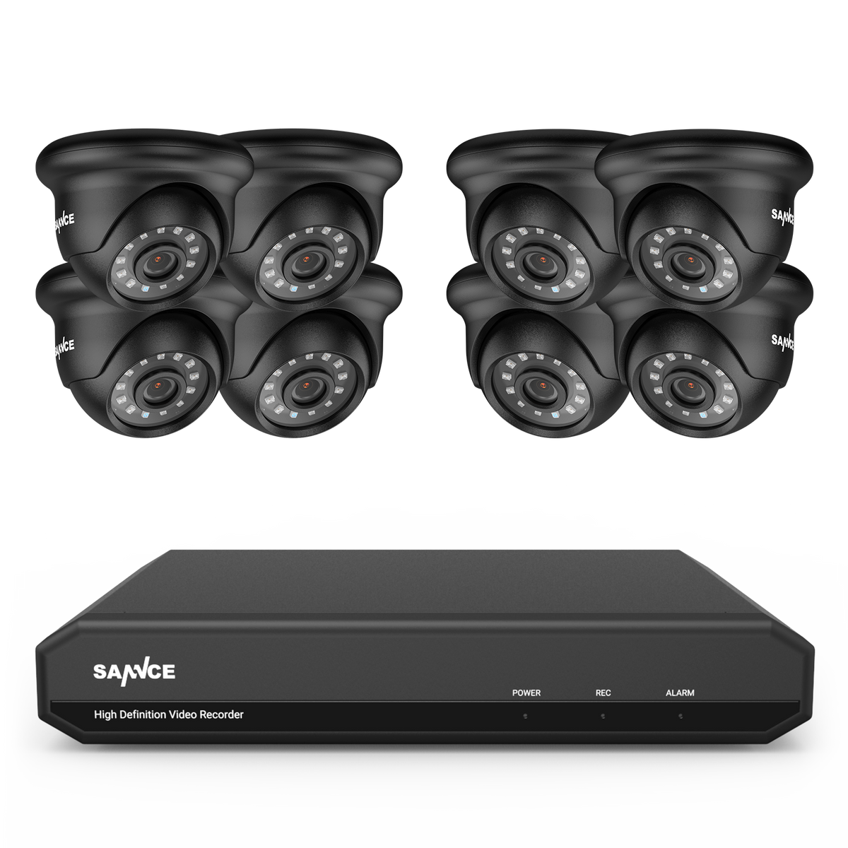 Certified Refurbished 8 Channel 1080P Wired Security Camera System - Hybrid DVR, 8pcs 2MP Bullet Cameras, Outdoor & Indoor, Smart Motion Detection, Remote Access