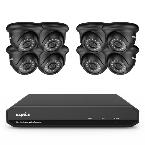 Certified Refurbished 8 Channel 1080P Wired Security Camera System - Hybrid DVR, 8pcs 2MP Bullet Cameras, Outdoor & Indoor, Smart Motion Detection, Remote Access