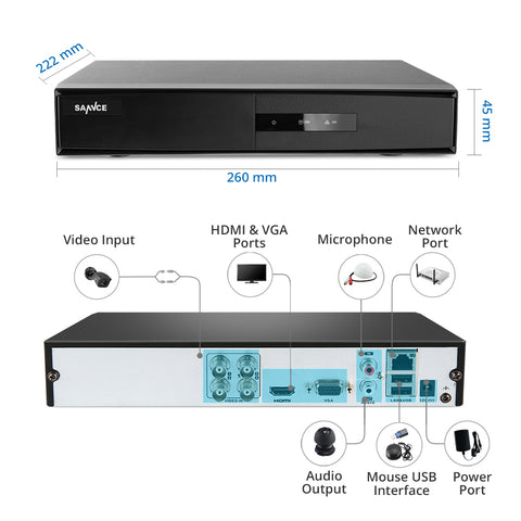 Certified Refurbished, 1080P 4 Channel Security DVR - Hybrid 5-in-1 CCTV Digital Video Recorder, Smart Motion Detection, Instant Alerts