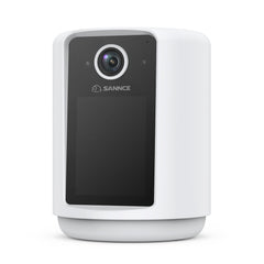 SANNCE 2K Battery Powered Wire-Free IP Camera with 2.4 inch Screen, Soft Night Light, One Click Call, Two-Way Audio WiFi Baby Monitor for Home Security Dog/Cat/Puppy, Night Vision, AI Motion Detection