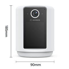 SANNCE 2K Battery Powered Wire-Free IP Camera with 2.4 inch Screen, Soft Night Light, One Click Call, Two-Way Audio WiFi Baby Monitor for Home Security Dog/Cat/Puppy, Night Vision, AI Motion Detection