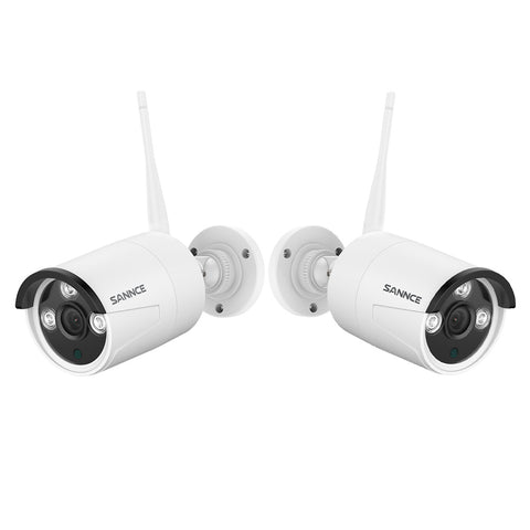 Certified Refurbished 3MP Wireless Security Camera, 2Pcs WiFi IP Cameras for SANNCE N48WHE NVR, AI Human Detection, Work with Alexa, 100ft Night Vision, Remote Access & Smart Motion Alerts