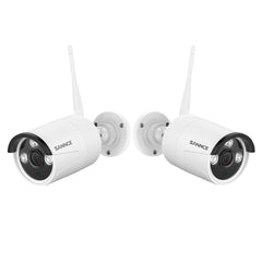 3MP Wireless Security Camera, 2Pcs WiFi IP Cameras for SANNCE N48WHE/N98WHE/N44WEF, AI Human Detection, Work with Alexa, 100ft Night Vision, Remote Access & Smart Motion Alerts