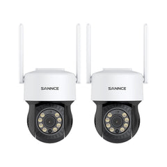 5MP Wireless PT Security Camera, Pan & Tilt, 2Pcs WiFi IP Cameras for SANNCE N48WHE/N98WHE NVR, AI Human Detection, Work with Alexa, 100ft Night Vision, Remote Access & Smart Motion Alerts