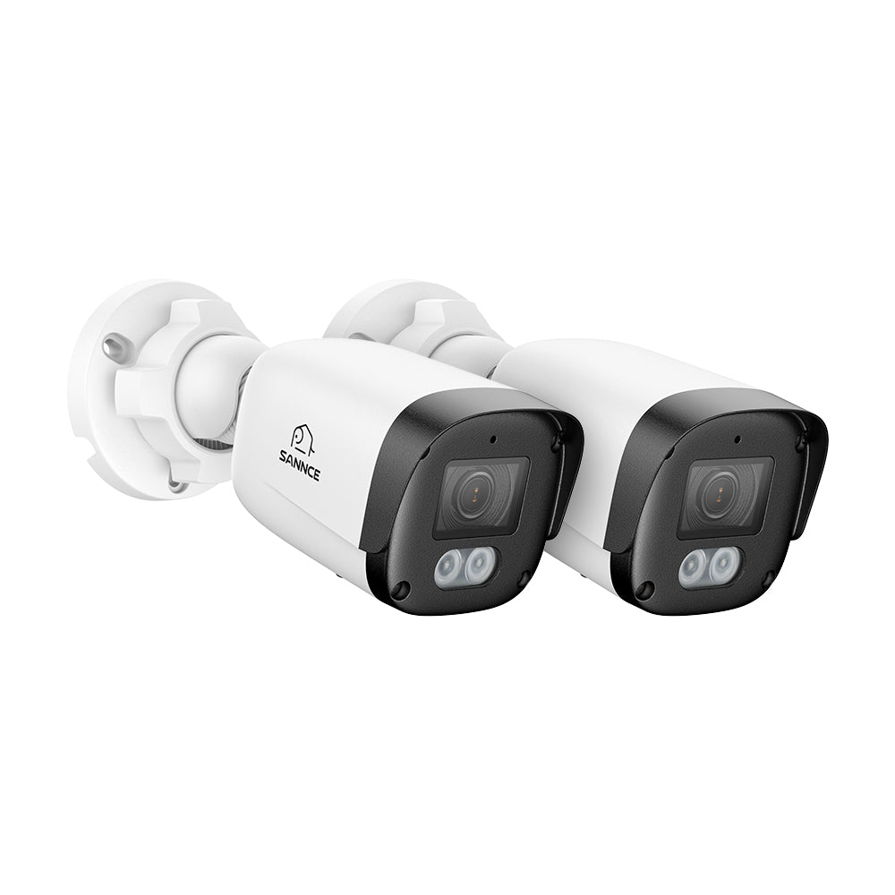 2PCS 5MP Full HD PoE IP Bullet Security Camera, 256G Storage TF Card Capacity, Two-Way Communication