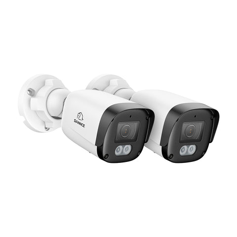 2PCS 5MP Full HD PoE IP Bullet Security Camera, 256G Storage TF Card Capacity, Two-Way Communication