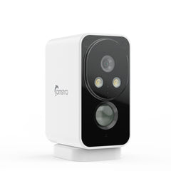 Camstro 2K Outdoor Wireless Camera Night Vision Color PIR Detection Two-Way Audio, IP66, Cloud/SD, Alexa, WiFi 2.4GHz, Rechargeable Battery