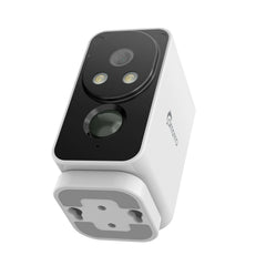 Camstro 2K Outdoor Wireless Camera Night Vision Color PIR Detection Two-Way Audio, IP66, Cloud/SD, Alexa, WiFi 2.4GHz, Rechargeable Battery