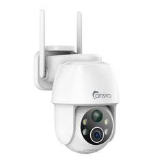 Certified Refurbished Camstro 3MP Outdoor Solar Powered Battery Security IP Cameras, 5200mAh Rechargeable Battery, 130° Ultra Wide Angle, Color Night Vision, Human & Vehicle Smart Detection, Two-Way Audio, Works with Alexa & Google