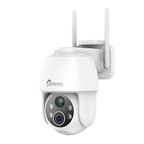 Camstro 3MP Outdoor Solar Powered Battery Security IP Cameras, 5200mAh Rechargeable Battery, 130¡ã Ultra Wide Angle, Color Night Vision, Human & Vehicle Smart Detection, Two-Way Audio, Works with Alexa & Google