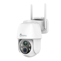Certified Refurbished Camstro 3MP Outdoor Solar Powered Battery Security IP Cameras, 5200mAh Rechargeable Battery, 130° Ultra Wide Angle, Color Night Vision, Human & Vehicle Smart Detection, Two-Way Audio, Works with Alexa & Google