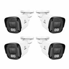 FX800 - 4Pcs 4K PoE Bullet Security Camera w/ Dual-Light Color Night Vision, 129° Wider-Angle, SD Card Slot, AI Detection, Two-Way Audio, IP67 Waterproof