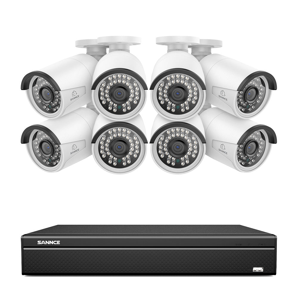 16 Channel 4K PoE Security Camera System, 8MP Outdoor PoE IP Cameras, ONVIF Supported NVR, Two-Way Audio, Smart Human/Vehicle Detection