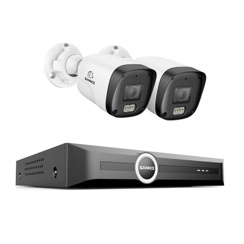 3MP 8-Channel PoE Security Camera System with 6MP NVR, F1.0 Full Color Night Vision, 2Pcs 2K Cameras, AI Human & Vehicle Detection, S+265