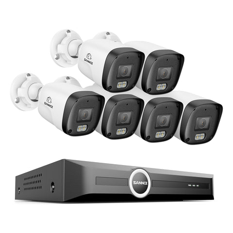 3MP 8-Channel PoE Security Camera System with 6MP NVR, F1.0 Full Color Night Vision, 6Pcs 2K Cameras, AI Human & Vehicle Detection, S+265