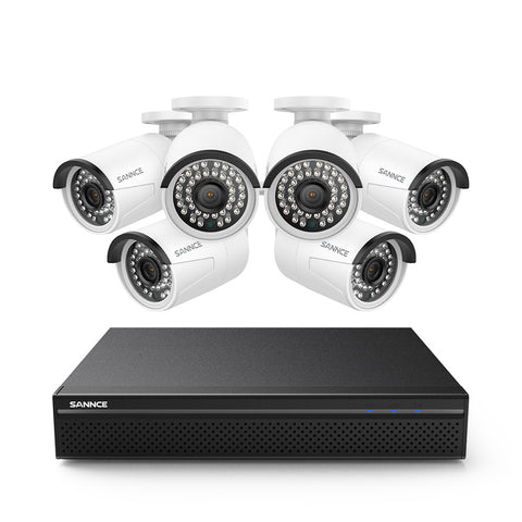 4K 8-Channel Wired PoE Security NVR System with 6 3MP Bullet CCTV IP Cameras, Audio Recording