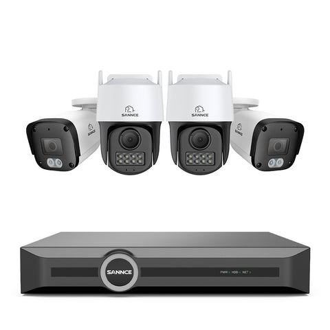 ER500 -  5MP 8 Channel PoE Security System, 6MP NVR + PT IP Cameras, S+265., AI Human & Vehicle Detection, Smart Playback, Smart Notification with Image Attached