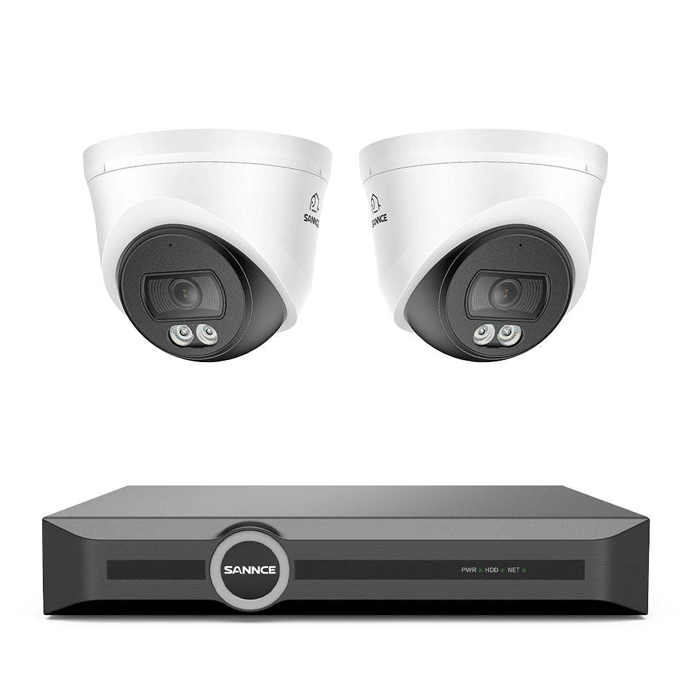 3MP 8-Channel PoE Security Camera System with 6MP NVR, F1.0 Full Color Night Vision, 2Pcs 2K Cameras, AI Human & Vehicle Detection, S+265