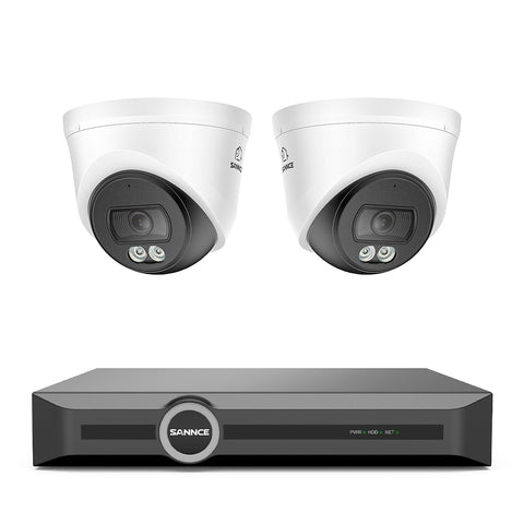 3MP 8-Channel PoE Security Camera System with 6MP NVR, F1.0 Full Color Night Vision, 2Pcs 2K Cameras, AI Human & Vehicle Detection, S+265
