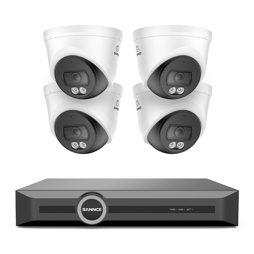3MP 8-Channel PoE Security Camera System with 6MP NVR, F1.0 Full Color Night Vision, 4Pcs 2K Cameras, AI Human & Vehicle Detection, S+265