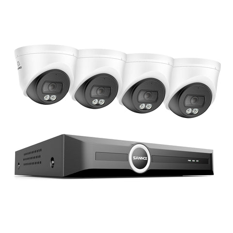 3MP 8-Channel PoE Security Camera System with 6MP NVR, F1.0 Full Color Night Vision, 4Pcs 2K Cameras, AI Human & Vehicle Detection, S+265