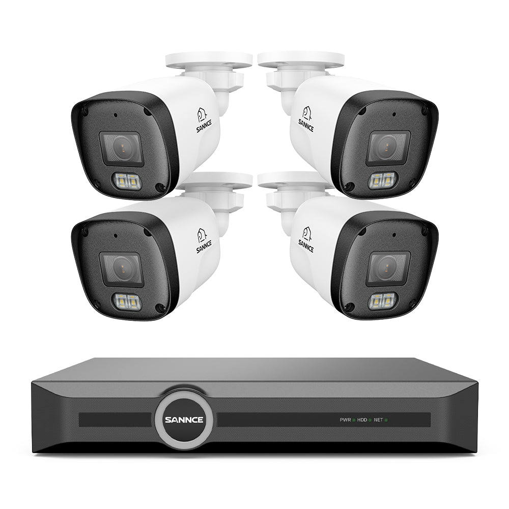 3MP 8-Channel PoE Security Camera System with 6MP NVR, F1.0 Full Color Night Vision, 4Pcs 2K Cameras, AI Human & Vehicle Detection, S+265