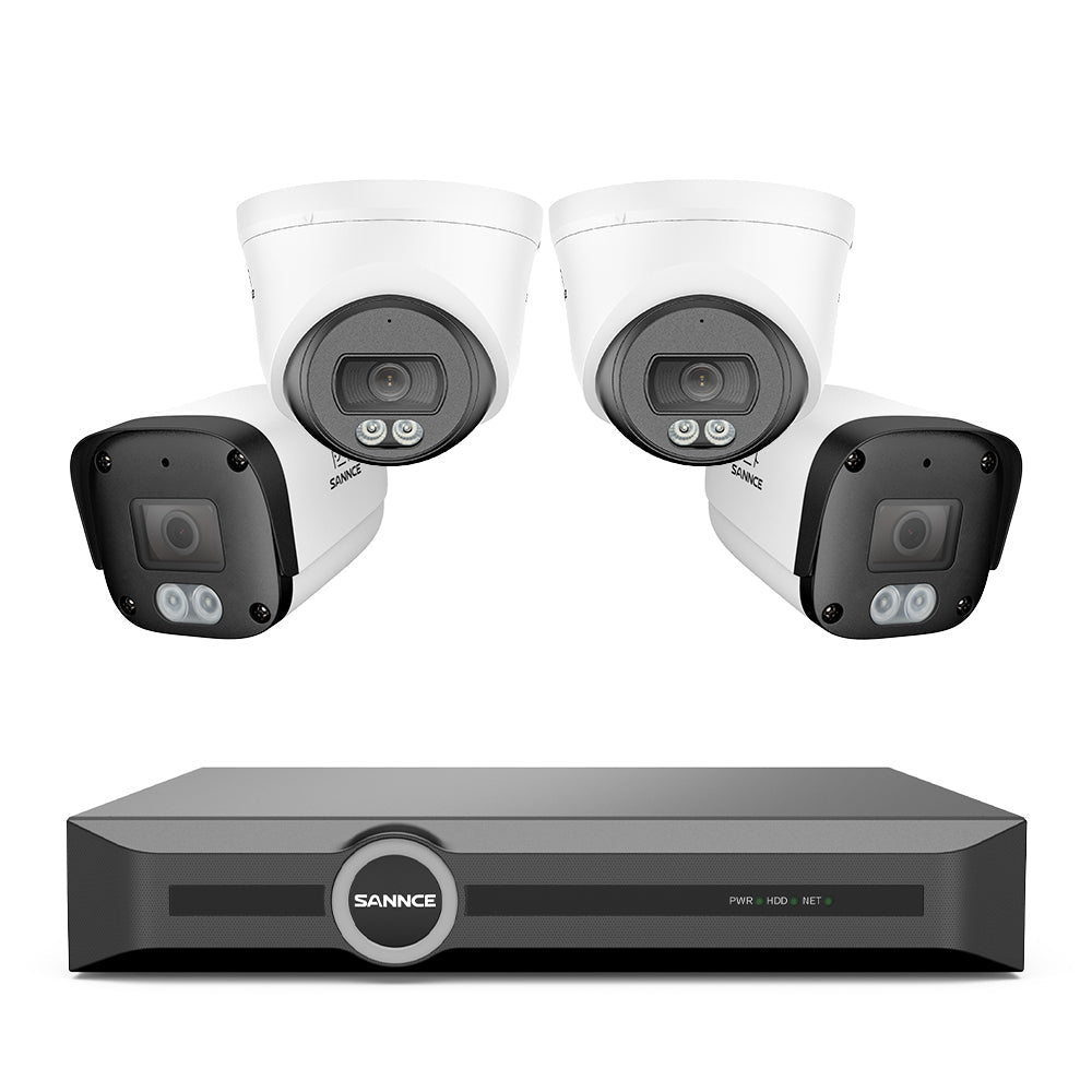 4K POE Security Camera System w/ Audio, AI Detection, Dual-Light Color Night Vision, IP67 Waterproof (8CH+4 Cams)