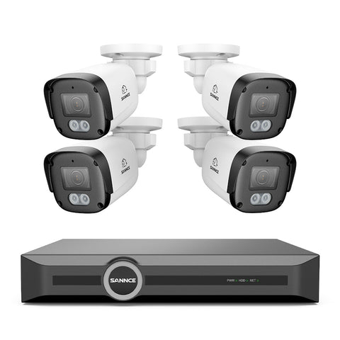 FW800 - 4K POE Security Camera System w/ Audio, AI Detection, Dual-Light Color Night Vision, IP67 Waterproof