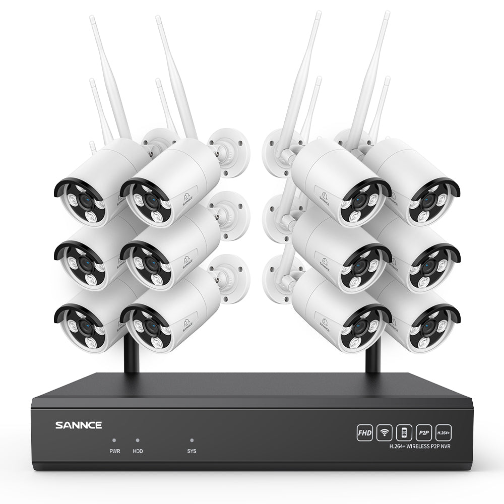 4K 16-Channel Wireless Security Camera System, 8MP NVR, 8MP WiFi IP Camera, Two-Way Audio, IP66 Waterproof, Smart AI Human Detection, Work With Alexa