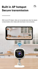 Square Indoor Camera for Home Security, 1080P WiFi Security Camera for Pet/ Baby Monitor, Privacy Mode, 2-Way Audio, Night Vision, AI Detection, SD Card Storage