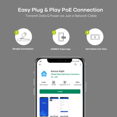 NVR PoE 4K a 8 canali H.265+ - fino a 10 canali per 8 telecamere PoE + 2 telecamere IP WiFi, supportato ONVIF, registrazione audio