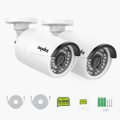 Certified Refurbished, 5MP Super HD PoE Security Outdoor IP Camera w/ Audio Recording for SANNCE NVR N98PBD/N96PBK (2-Pack)