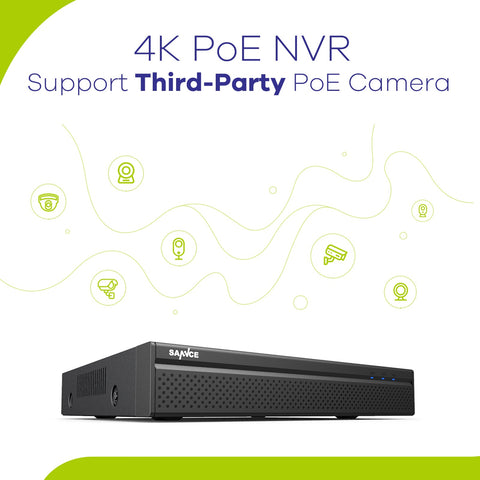 Certified Refurbished, 4K 8-Channel Wired PoE Security NVR System with 4 3MP Bullet CCTV IP Cameras, Audio Recording