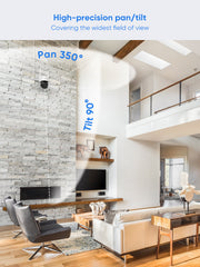 3MP 10-Channel Wireless CCTV PT & Bullet Camera System, 8MP NVR, 3MP Pan & Tilt WiFi IP Cameras, Audio Recording, AI Human Detection, Work With Alexa